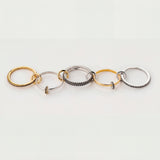 Inel "Linkz" Monalisa Ultra Black din Argint Placat cu Aur/Galben de 18k și Spinel Negru Natural