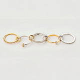 Inel "Linkz" Monalisa Ultra White din Argint Placat cu Aur Alb/Galben de 18k și Topaz Alb Natural