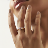 Inel "Linkz" Snow Pink din Argint Placat cu Aur Galben/Alb de 18k și Zirconiu Cubic Roz - NOU !!!