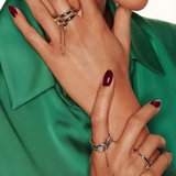 Inel "Linkz" Ceres Pink din Argint Placat cu Aur Galben/Alb de 18k și Zirconiu Cubic Roz